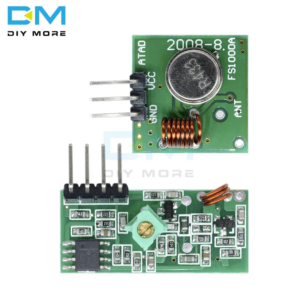 RF Transmissor E Receptor Link Kit para Arduino, Controle Remoto Sem Fio Módulo Voltage Board, 315 433 MHz, 315MHz, 433 MHz