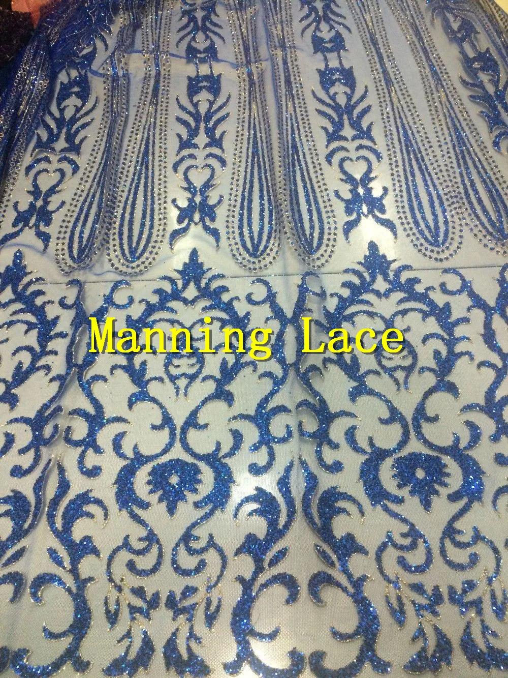 

hot selling nice design glued glitter french net lace fabric nigerian glued glitter lace fabric