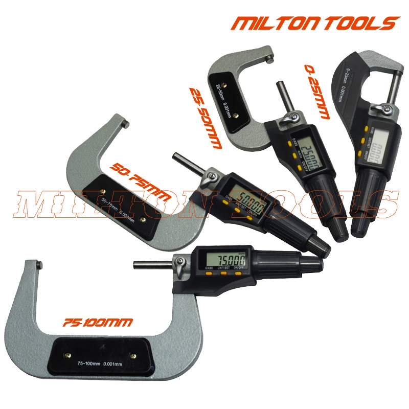 Electronic Outside Micrometer 0-25mm 25-50mm 50-75mm 75-100mm 0.001 mm Digital Micrometer Gauge Meter Micrometer Measuring Tools