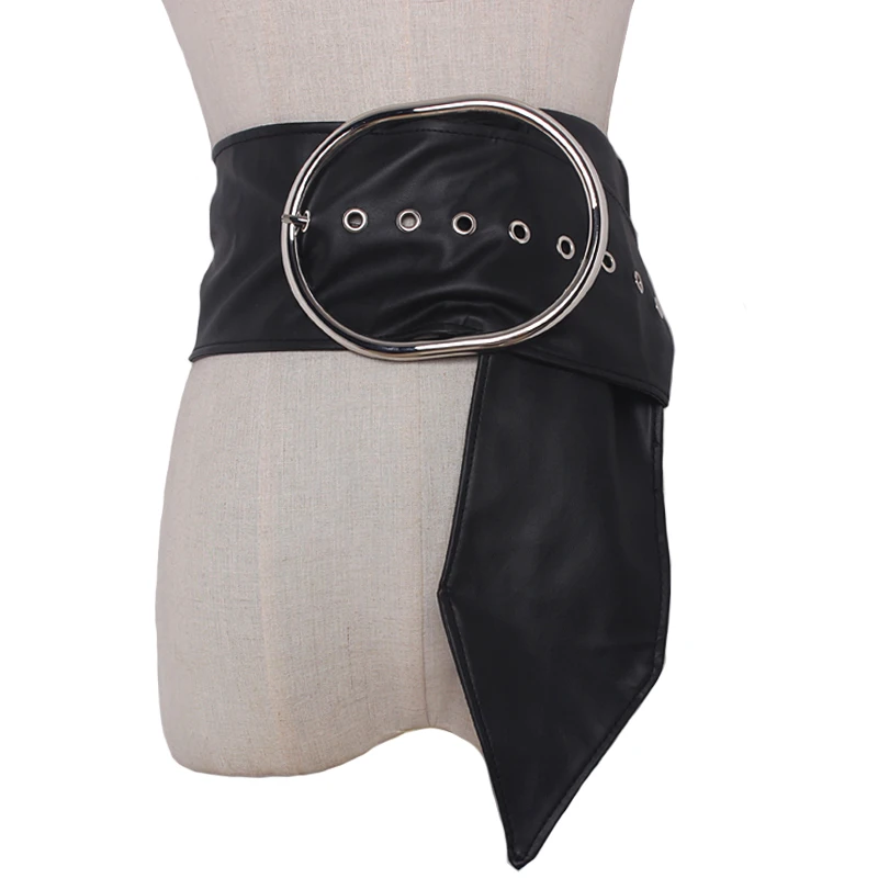 

Exquisite leather wide Belts For Women big metal vintage buckle punk long Belts Wide Belt For Dress Skirt 2017 New Arrival Belts