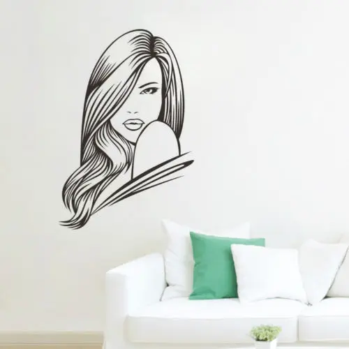 New arrival Hot Decor Beauty Girls Hair Salon Wall Sticker Vinyl Art Decal Home Decoration