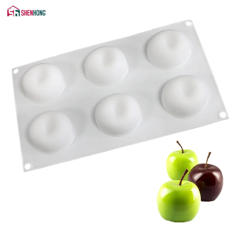 SHENHONG-Molde de silicona para pastel de manzana, Moule de fruta, flor, molde de silicona para hornear, tocador de Fondant congelado, Mousse de pan