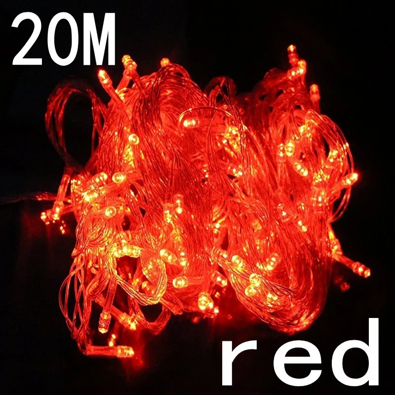 New red color 20M 200 LED Fairy String Lights  220V Waterproof holiday led lighting Christmas/Wedding/Party Decoration Lights