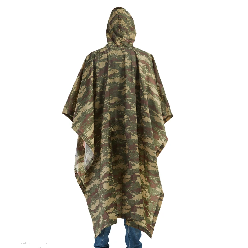 QIAN Impermeable Raincoats Women/Men Jungle Rain Poncho Backpack Camouflage Rain Coat Cycling Climbing Hiking Travel Rain Cover