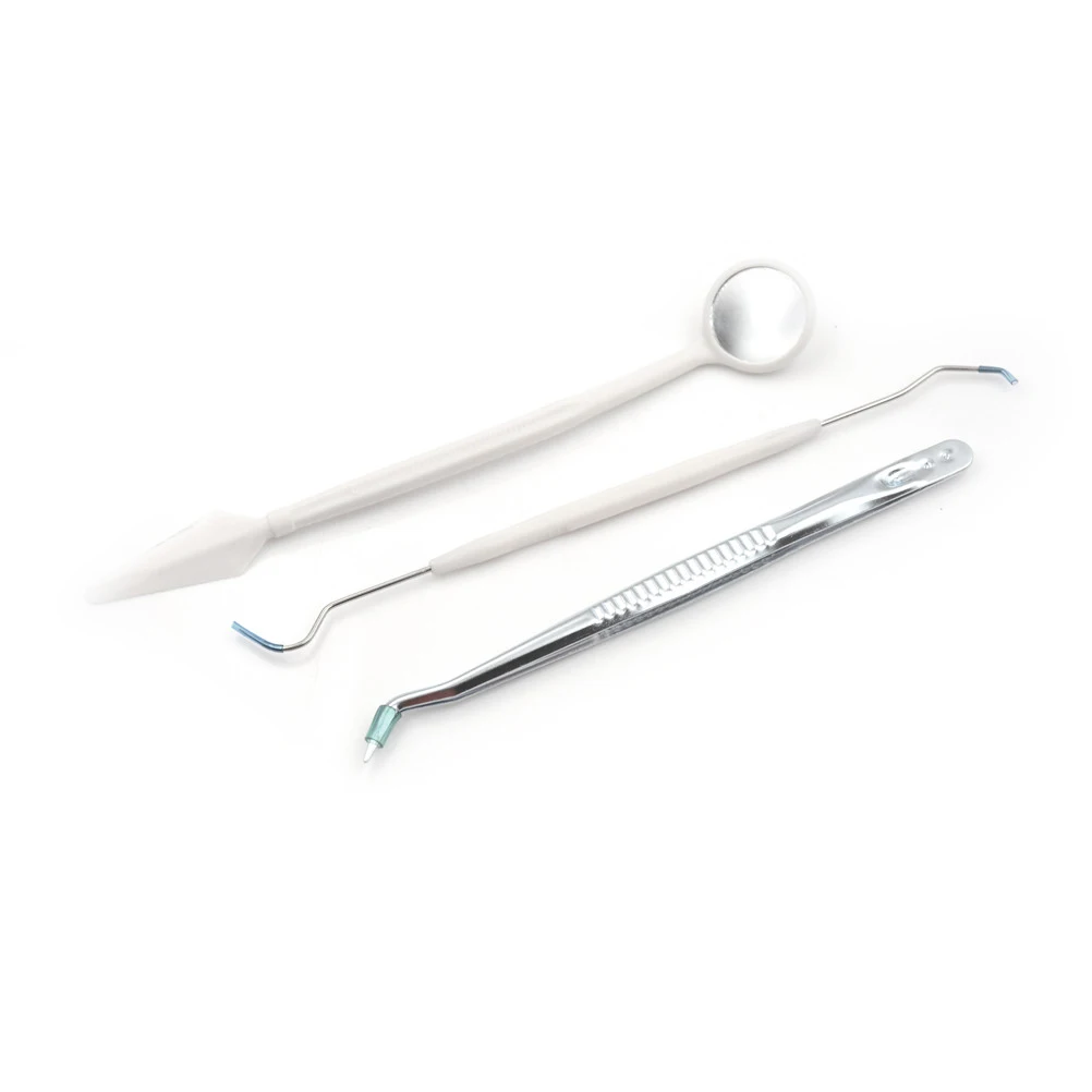 Ensemble d'outils dentaires en acier inoxydable, 3 pièces/lot, Kit de miroir pour le nettoyage des dents de dentiste