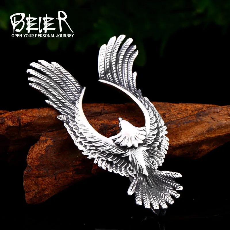 Beier 316L stainless steel Classic Animal eagle Pendant Necklace Sky Beast over  man pendant fashion jewelry LLBP8-444P