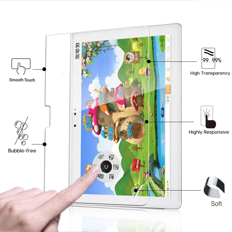 

Premium ANti-Scratched Clear Glossy screen protector film For Noah U30 10.1" tablet front HD lcd screen protective film