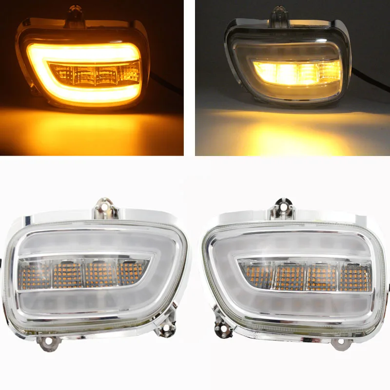 Clear/ Smoke Motorcycle LED Front Side Turn Signal Indicator Lights for Honda Goldwing GL1800 F6B 2001-2017