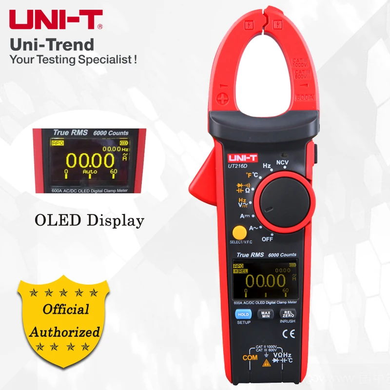 UNI-T UT216B UT216D True RMS 600A مقياس المشبك الرقمي؛ قياس VFC/NCV/حجم الفتح 30 مم