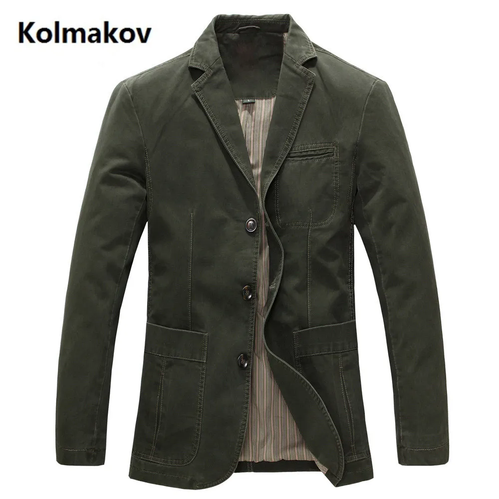 

2024 Spring Men 100% Cotton Casual Blazer Men's Brand Military Jacket Blazers Mens Suit Coat Male Blazer Masculino Jackets