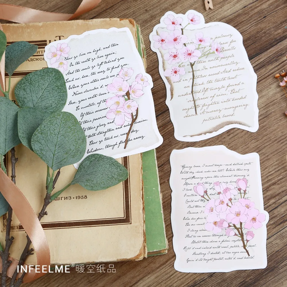30 Lembar/Set Cherry Blossom kop surat Kartu Pos/Kartu Ucapan/Pesan/Surat Amplop Kartu Hadiah Ulang Tahun