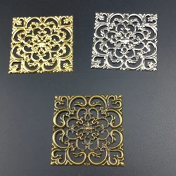 20pcs/lot 40mm  Filigree square  Wraps Connectors Embellishments Findings Wraps Connectors For DIY Jewelry Making