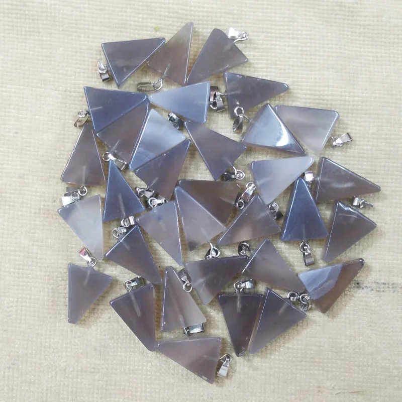 

Wholesale 50pcs/lot fashion high quality natural gray Onyx triangle shape charms pendants for jewelry making free shipping