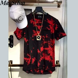 2019 New balm Hip Hop T shirt tie dye Tops Tee Extended side zipper T shirt Men Swag urban Clothing kanye west T shirt