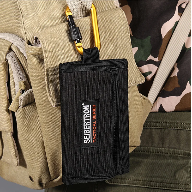 Seibertron Tactical Men\'s Pocket Money Purse Wallet Gear Black Brown Sport Micro Wallet RFID Blocking Army Wallet Waterproof