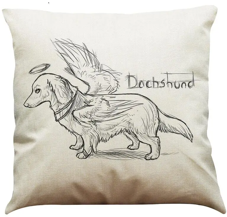 Dachshund Cushion Cover Dog Printed Linen Pillow Cover Car Sofa Decorative Throw Pillows Home Decoration Pillow Case 45*45cm