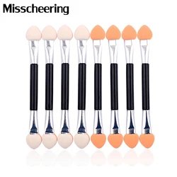 10pcs Eyeshadow Applicator Pro Sponge Double Ended Make Up Supplies Portable Eye Shadow Brushes Nail Mirror Powder Brush