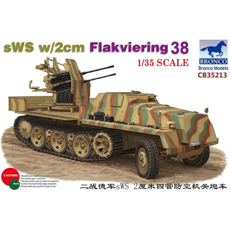 

BRONCO CB35213 1/35 German sWS w/2cm Flakviering 38 - Scale Model Kit