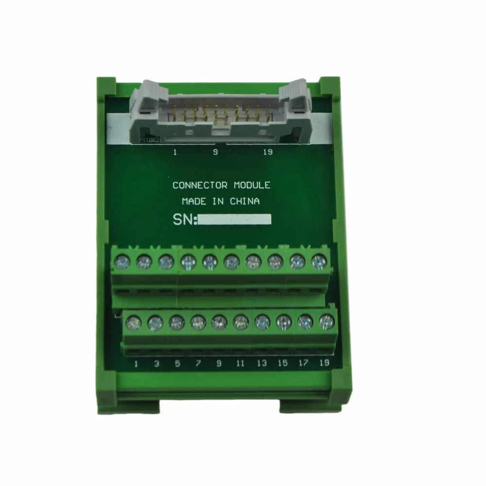 DIN Rail Mount 20P Screw Terminal Block Adapter Module