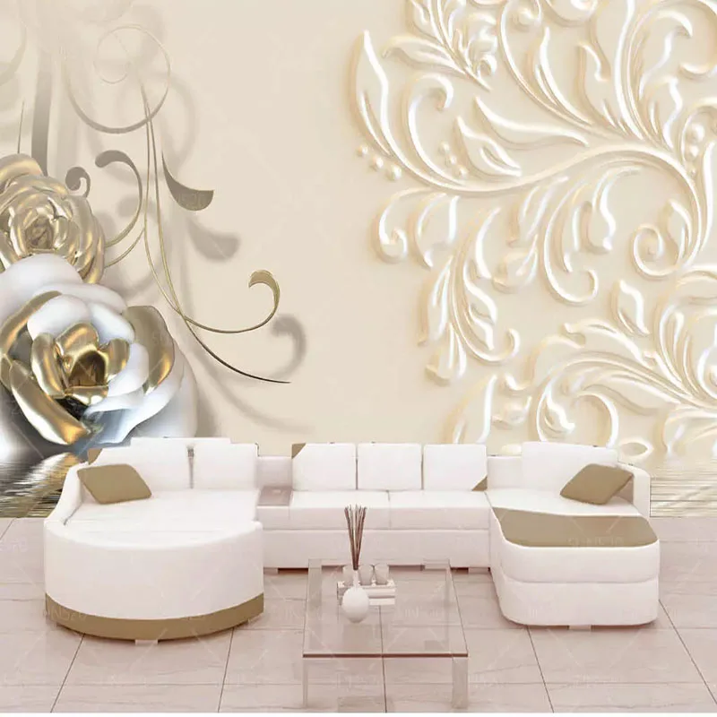 

Custom 3D Mural Rose Vine European Shading Wall Covering Wallpaper For Living Room Bedroom Background Wall paper For Walls 3 D