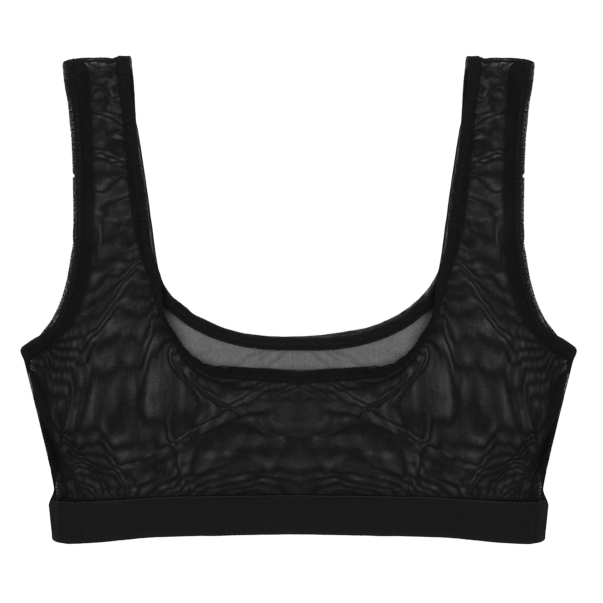 iiniim Women Female Sexy Lingerie Sleeveless See Through Mesh Bralette Bra Vest Tank Transparent Crop Tops Femme Nightwear