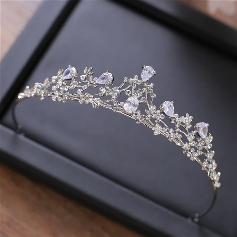 Zircon Tiara Copper Zircon Tiaras Micro Pave CZ Bride Crown Wedding Hair Jewelry Diadem Rhinestone Crowns Mariage Bijoux Coroa