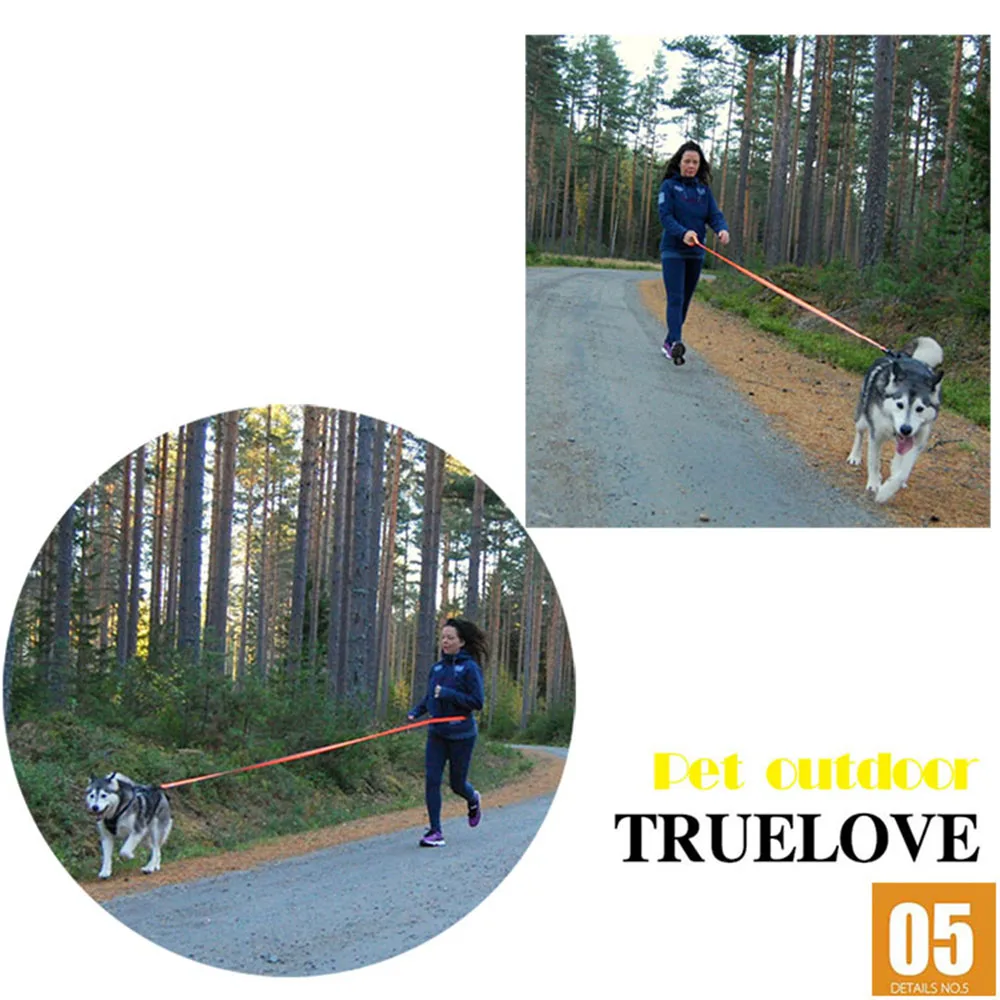 Truelove pies do biegania na Bungee smycz ręcznie trzymana w pasie regulowana nylonowa elastyczna chowana smycze dla psa do bieganie chodzenia