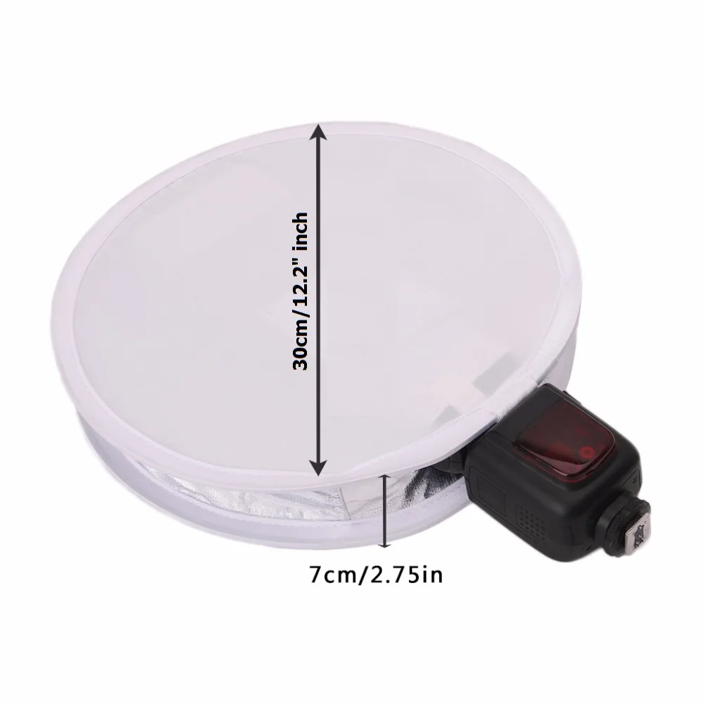 Difusor de Flash redondo de 12 "/30cm Softbox y tablero de tarjeta 18% gris/blanco/negro equilibrio de blancos para Canon Nikon sony Pentax Yongnuo GODOX