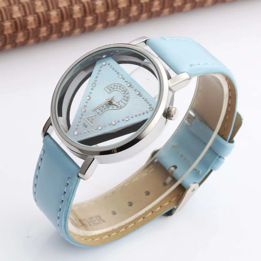 Fashion Womage Brand Trend Women Watches Ladies Triangle Rhinestone Transparent Quartz Casual Wristwatch Femme Relogio Feminino