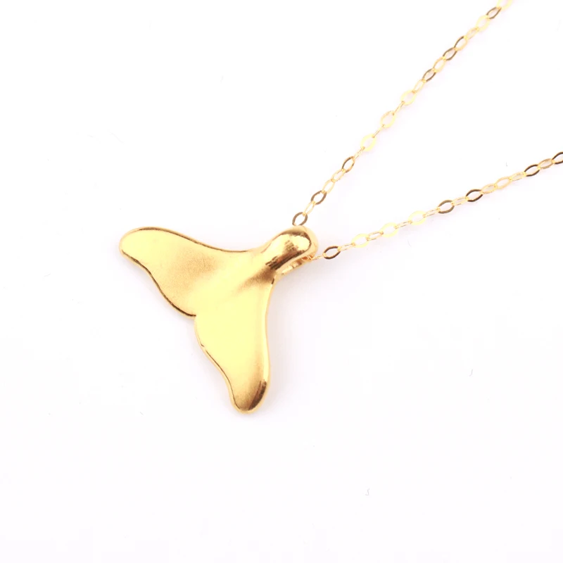 Hot sale 24K Gold Pendant Fish tail Necklace Pendant Women 3D Yellow Gold Pendant P6240