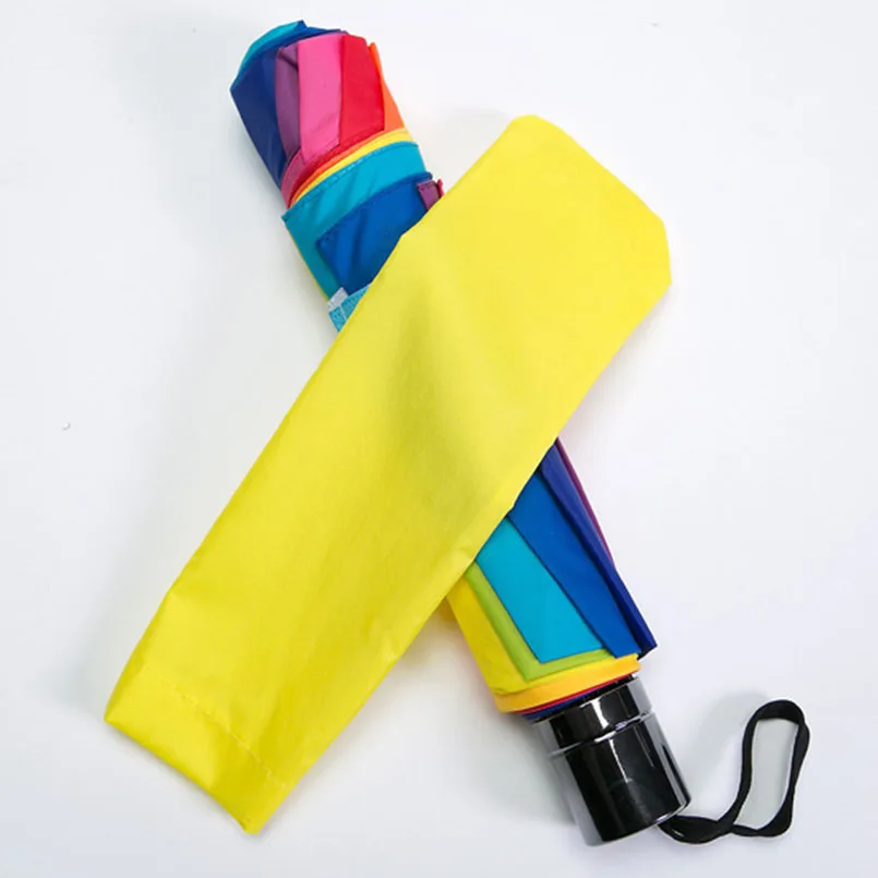 

Colorful Anti UV Umbrella Rain Women Three-folding Color Rainbow Sunny and Rainy Umbrella Parasol Folding Umbrella For Women