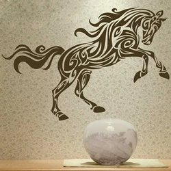 Large size abstract horse pattern waterproof vinyl art horse mural wall decal stickers wall decoration