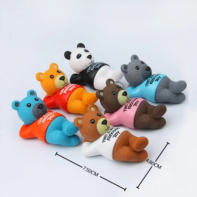 6pcs/lot Zakka Rilakkuma Bear Figures Toys Resin Lying down Bear Decoration Ornaments Decor Children Toy Home Decor