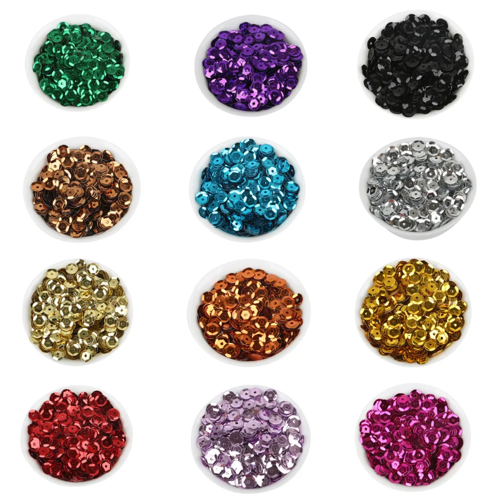 20g 6mm Glitter Sequins Round Flat Loose Sequins Paillettes Wedding Garment Diy Crafts Sewing Accessories Lentejuelas Para Coser