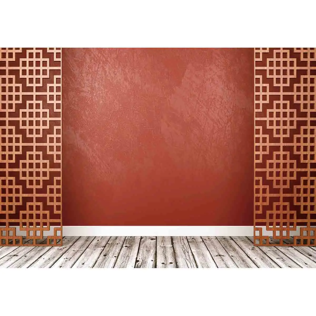 Allenjoy backdrop for photo studio red wall oriental lattice 3D frame wooden party photography background photobooth props