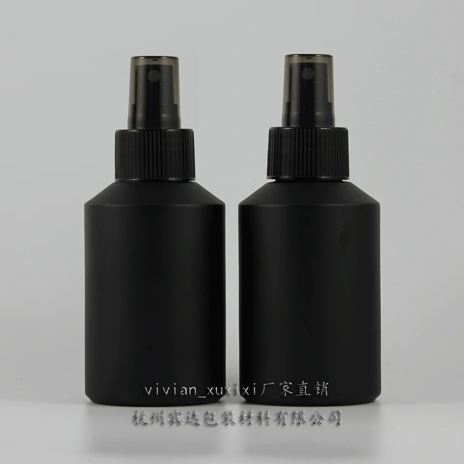 

125ml round black frosted travel refillable perfume bottle with black sprayer ,125ml glass black frost perfume container