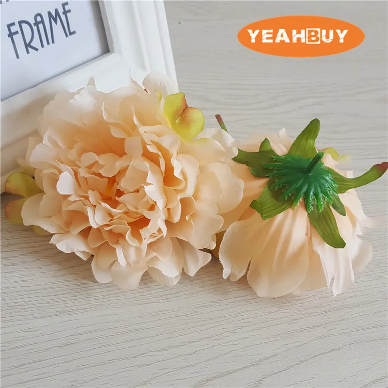 2pcs 13CM Artificial Silk Decorative Peony Flower Heads For DIY Wedding Wall Arch Home Party Decorative High Quality Flowers