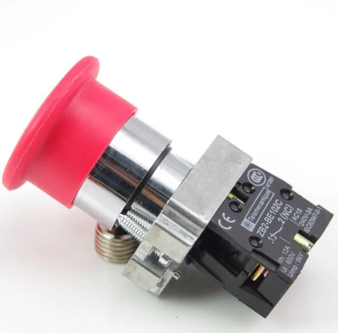 

XB2BS442C Turn to Released 1N/C Red Emergency Stop Mushroom Push button Switch