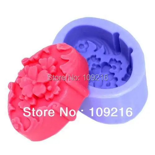 wholesale!!!1pcs Five-Petaled Flowers with Elliptic (R1119) Silicone Handmade Soap Mold Crafts DIY Mold