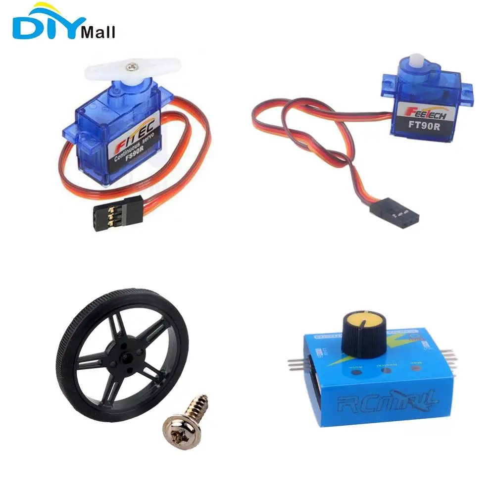 Feetech FS90R FT90R (digitale) 360 Gradi di Rotazione Continua Servo Servo Tester per Arduino Smart Car Robot RC Drone DIYmall