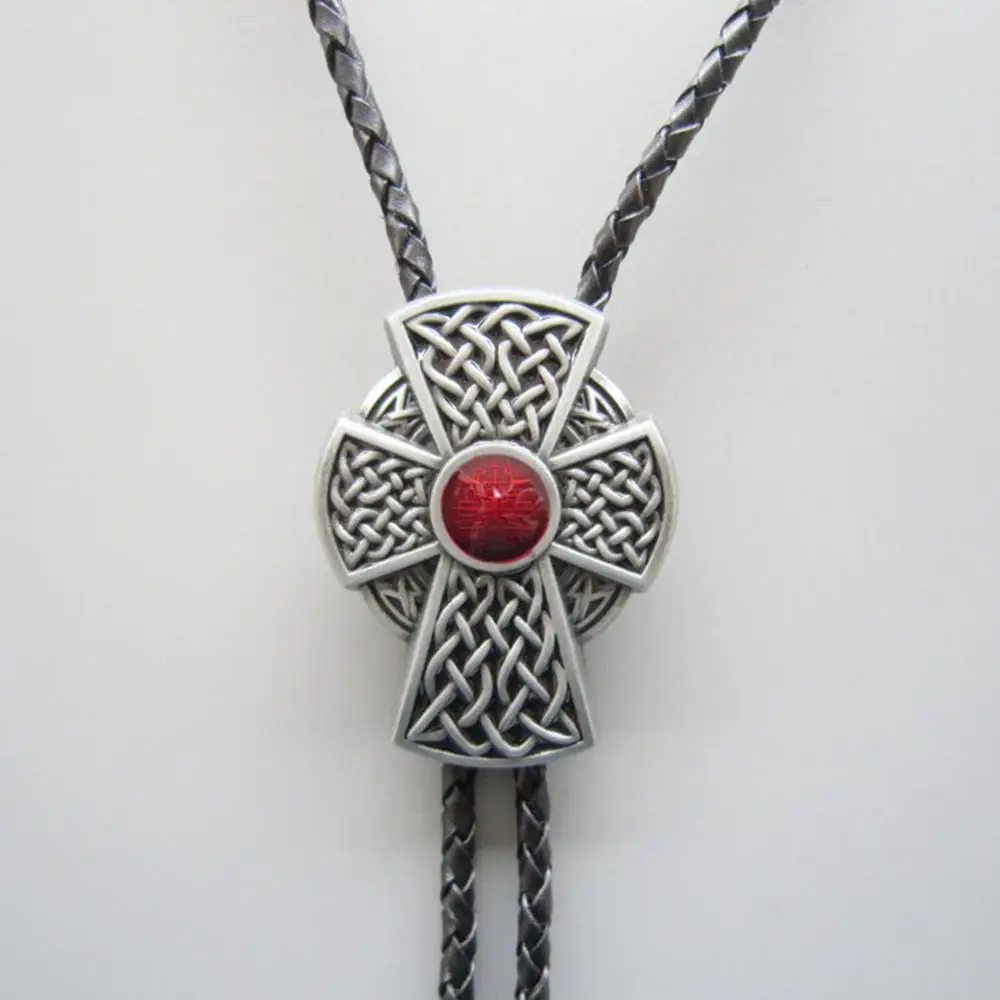 Vintage Style Southwest Red Knot Bolo Tie Wedding Leather Necklace Neck Tie BOLOTIE-WT060 also Stock in US