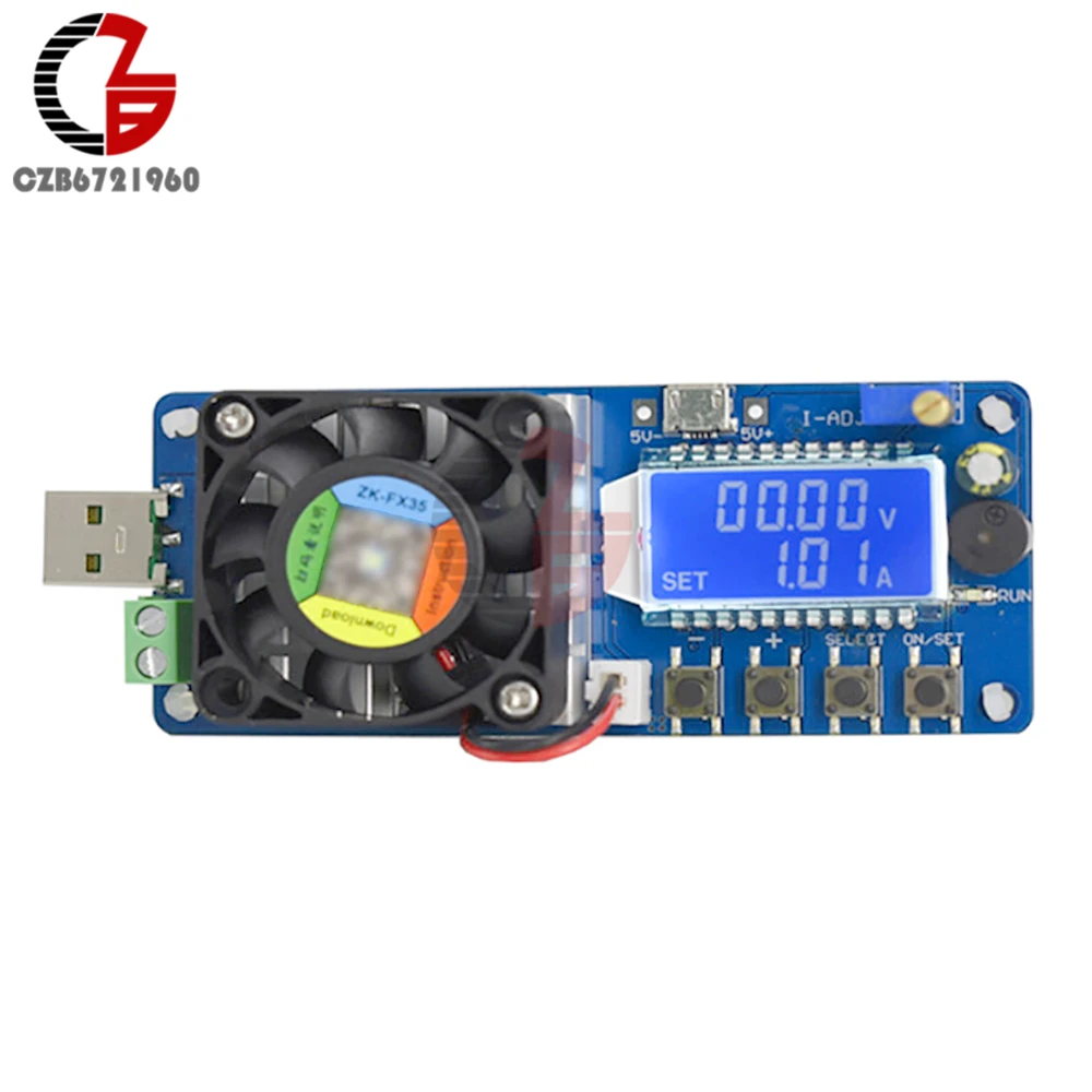 Imagem -03 - Testador de Carga Eletrônica Ajustável 4a 5a 25w 35w Led Digital Usb Voltímetro Amperímetro Capacidade da Bateria Fonte de Alimentação Detector Monitor