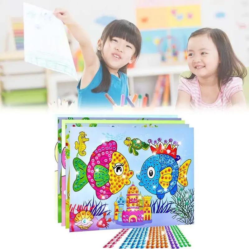 Kids Children Diamond Sticker Crystal Craft DIY Painting Kindergarten Educational Mosaic Sticker Crafts Puzzle Toys NEW DIY6856A