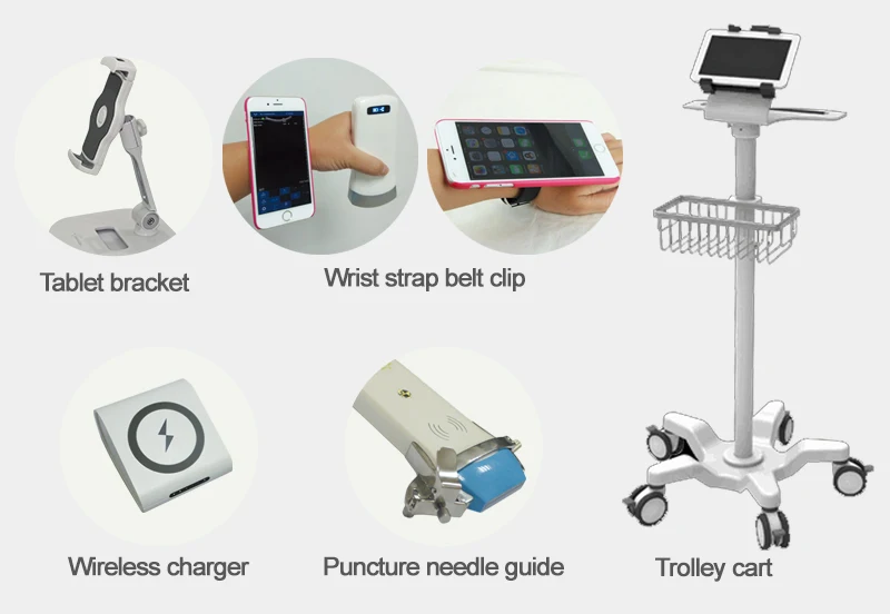 Microconvex Wireless Mini Ultrasound Scanner Double head with linear and curve type