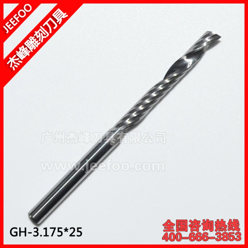 

3.175*25mm One Flute Carbide Router Bits Acrylic Cutter Tool Mill,Router Bits CNC End Mill Set for Wood Acryl Cutting