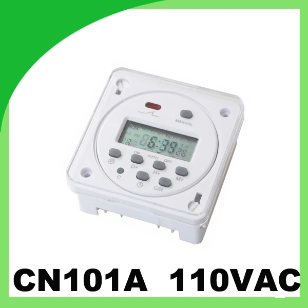 Mini Timer Switch LED display time relay CN101A 110VAC Microcomputer control switch with protection cover