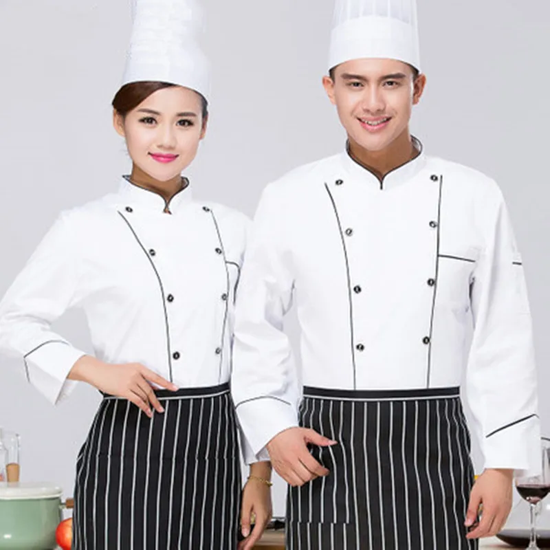 Nuovo stile di Estate Chef di Cucina Giacca Uniformi manica Lunga Manica Corta Vestiti Cuoco Cibo Dell'hotel Servizi Redingote di Usura del Lavoro