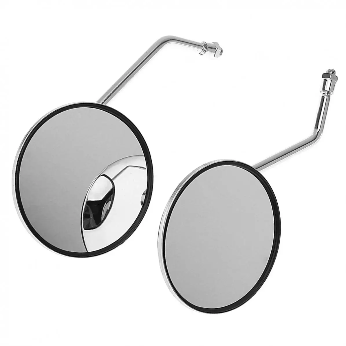 New 10mm Modified Plated Universal Motorcycle Rearview Mirror Round Iron Mirror for Motorcycle 1 Pair