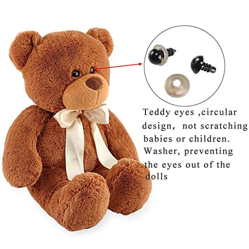 142pcs 6-12mm Black Plastic Craft Safety Eyes for Teddy Bear Stuffed Doll Animal Amigurumi DIY Accessories