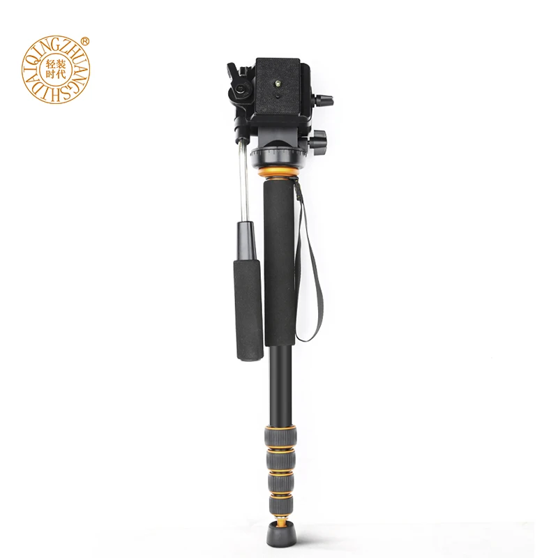 Q188อลูมิเนียมมืออาชีพแบบพกพาMonopodเดินทางวิดีโอMonopodกับของเหลวหัวสำหรับCanon Nikon Sonyกล้องวิดีโอกล้อง